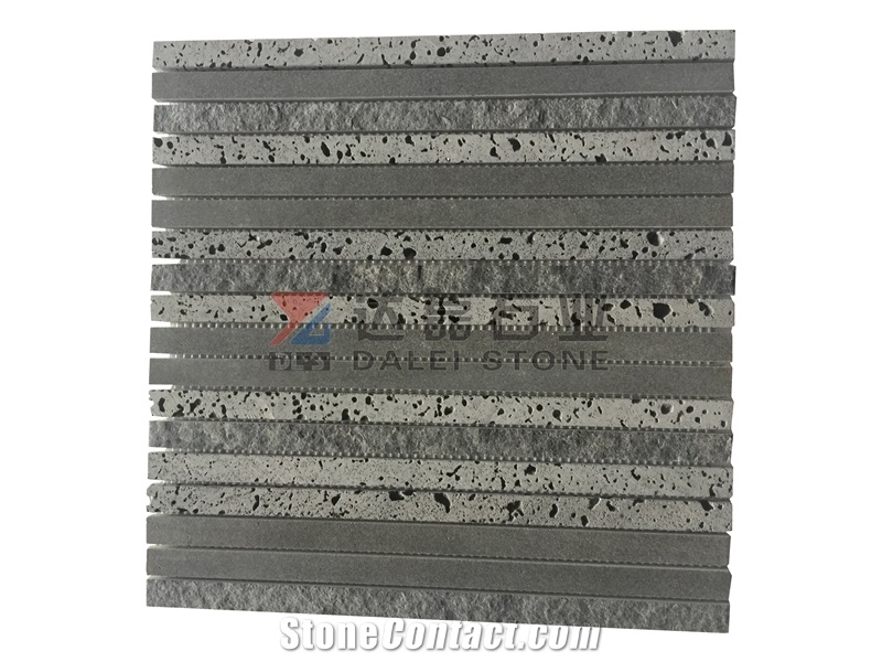China Andesite Herringbone Hexagon Brick Liner Honed Mosaic Wall Tiles