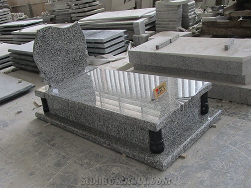Swan Grey Granite Cemetery Memorial Tombstone Single Double Headstone
