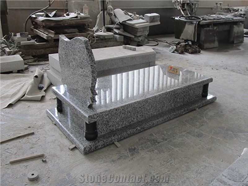 Swan Grey Granite Cemetery Memorial Tombstone Single Double Headstone