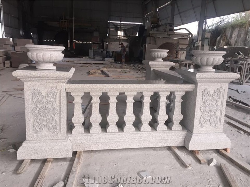 Grey Granite Balustrade Rail Fence, Terrace Handrails