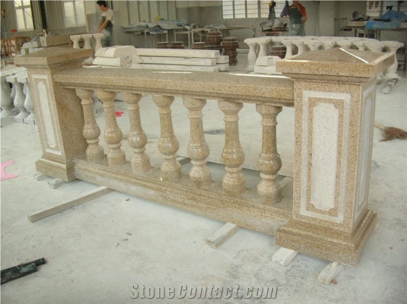 Grey Granite Balustrade Rail Fence, Terrace Handrails
