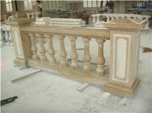 Grey Granite Balustrade Rail Fence, Terrace Handrails