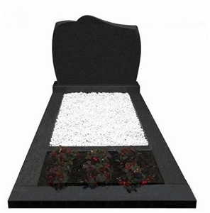 Simple Design Black Granite Bench Monument/Gravminner for Sale
