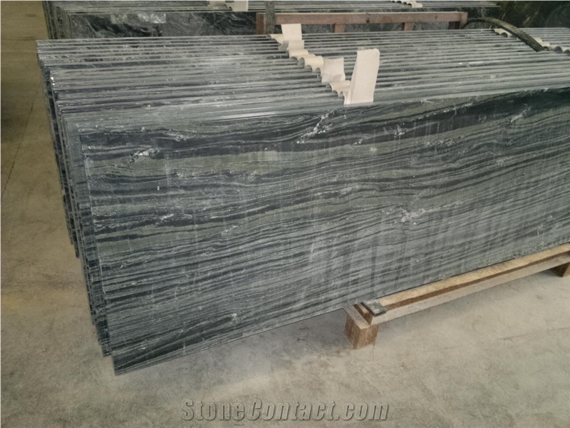 Green Wooden Vein High Gloss Polished Slabs