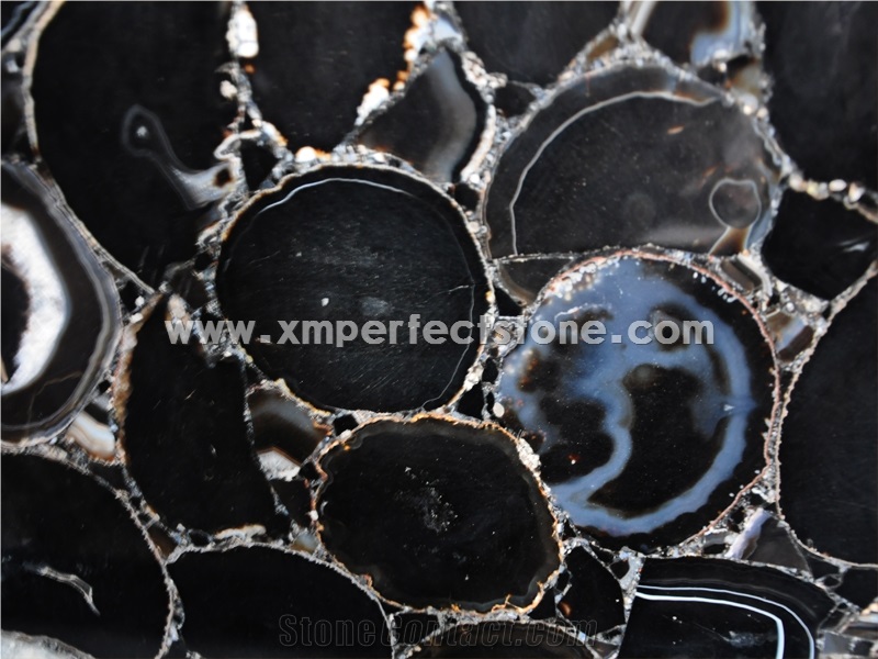 Best Price Black Agate Slabs & Tiles/ Backlit Semiprecious Stone