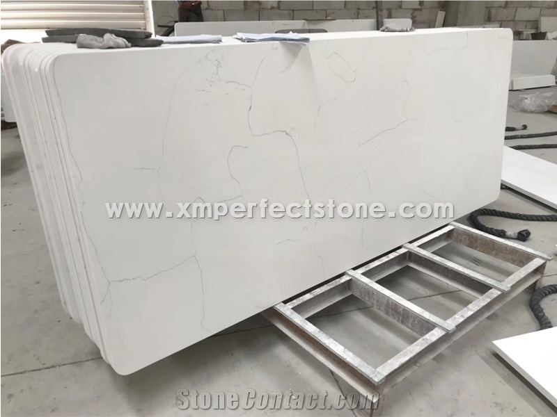 L Shape Kitchen Countertop,Carrara Quartz Countertop/Prefab/Island