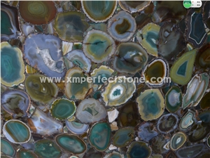 Precious Stone Green Panels/Semi-Precious for Table Top