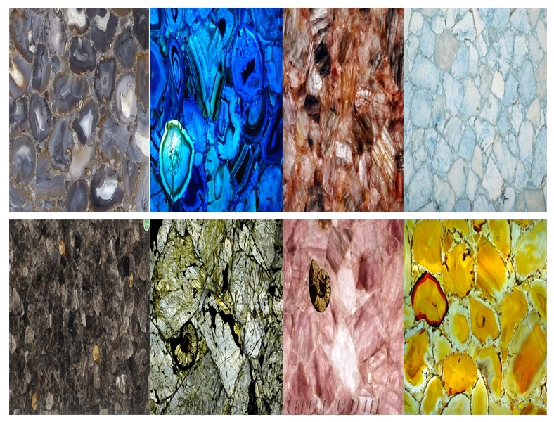 Precious Stone Green Panels/Semi-Precious for Table Top