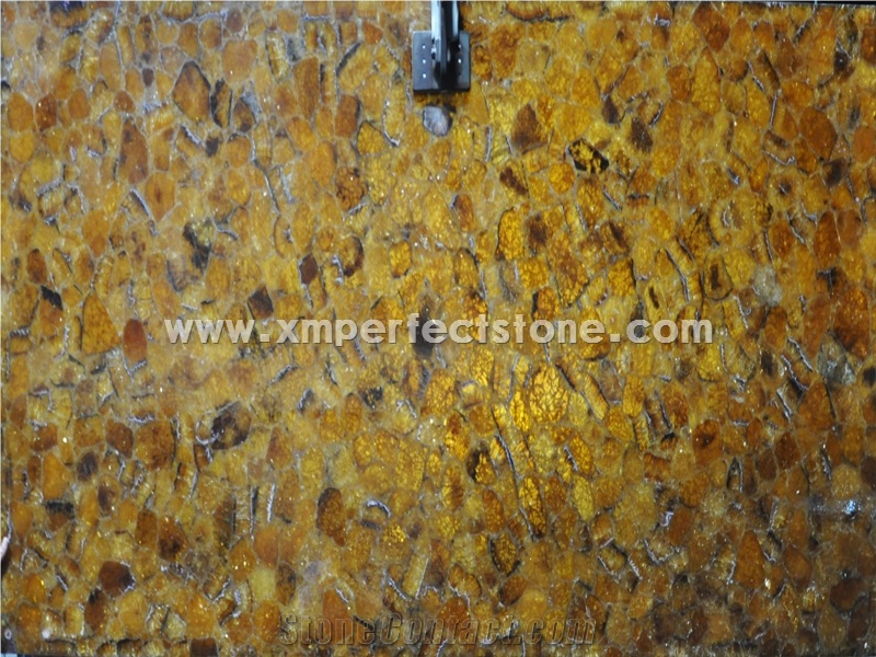 Yellow Agate Backlit Semi-Precious/Agate/Lapiz/Crystal