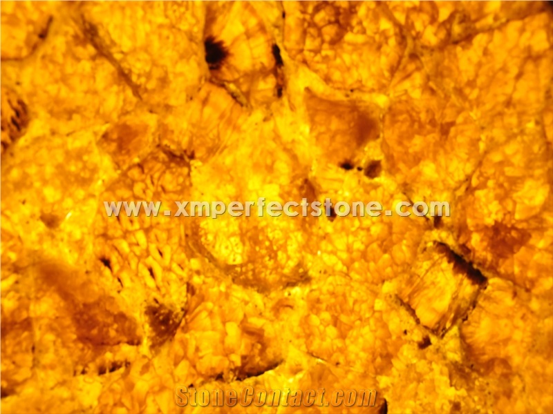 Yellow Agate Backlit Semi-Precious/Agate/Lapiz/Crystal