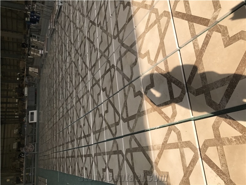 China Multicolor Marble Water Jet Medallion,Square Flooring Tiles