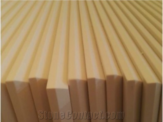 Bevel Edge Finish Straight and Smooth Quartz Countertops