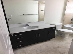 China Blizzard White Quartz Vanity Tops for Bathroom Design,Hot Sale