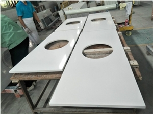 China Blizzard White Quartz Vanity Tops for Bathroom Design,Hot Sale