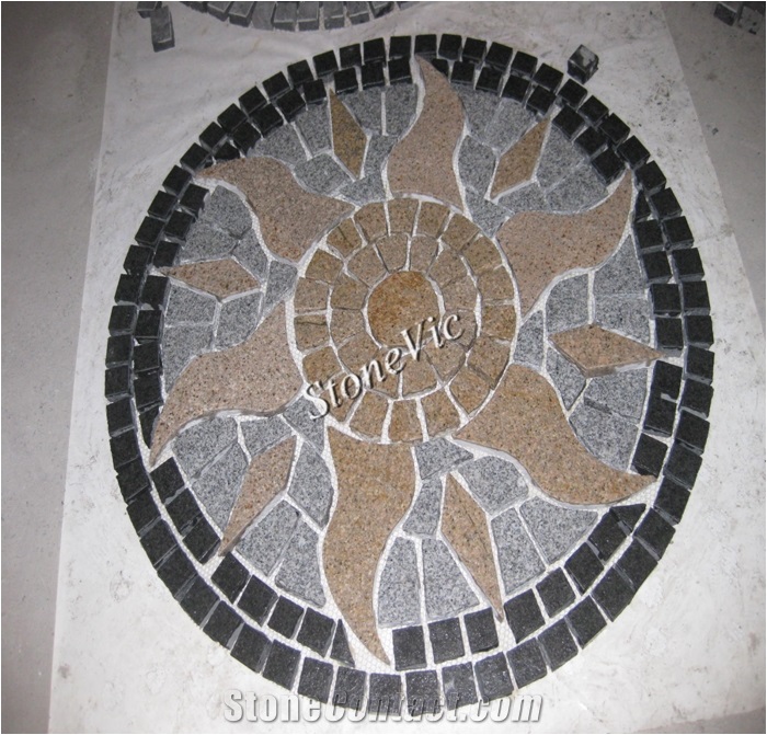 China Paver on Mesh,Cube Stone,Patterns,Round Stepping