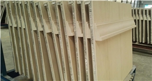 Moca Cream Veneer Composited with Aluminum Honeycomb for Wall Cladding