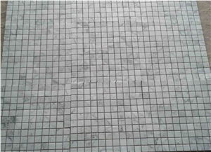 Polished White Bianco Carrara Marble Mosaic Tiles For Wall 