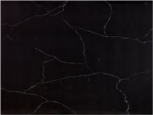 Sq109 Saint Lurant Black Quartz Slabs & Tiles