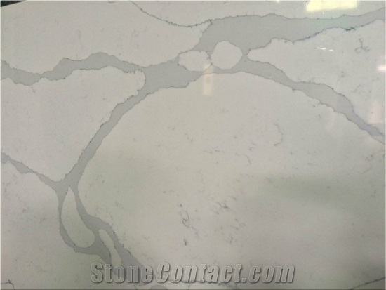 Sq111-2 Calacatta Novo Quartz Slabs No Scratch, No Color Change