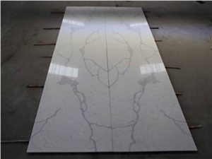 Sq111-2 Calacatta Novo Quartz Slabs No Scratch, No Color Change