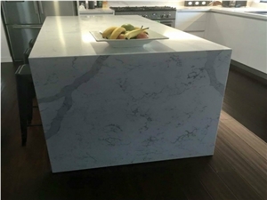 Sq111-2 Calacatta Novo Quartz Slabs No Scratch, No Color Change