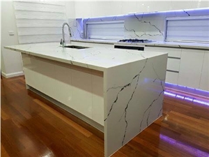 Sq130-3 Staturio Super Kitchen China Quartz Stone Island Top