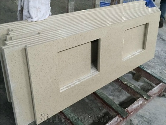 Sqg016 Beige Shell Vanities Bath Tops Countertops