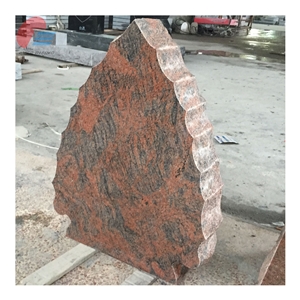 Multicolor Red Granite Arrowhead Monument & Headstone