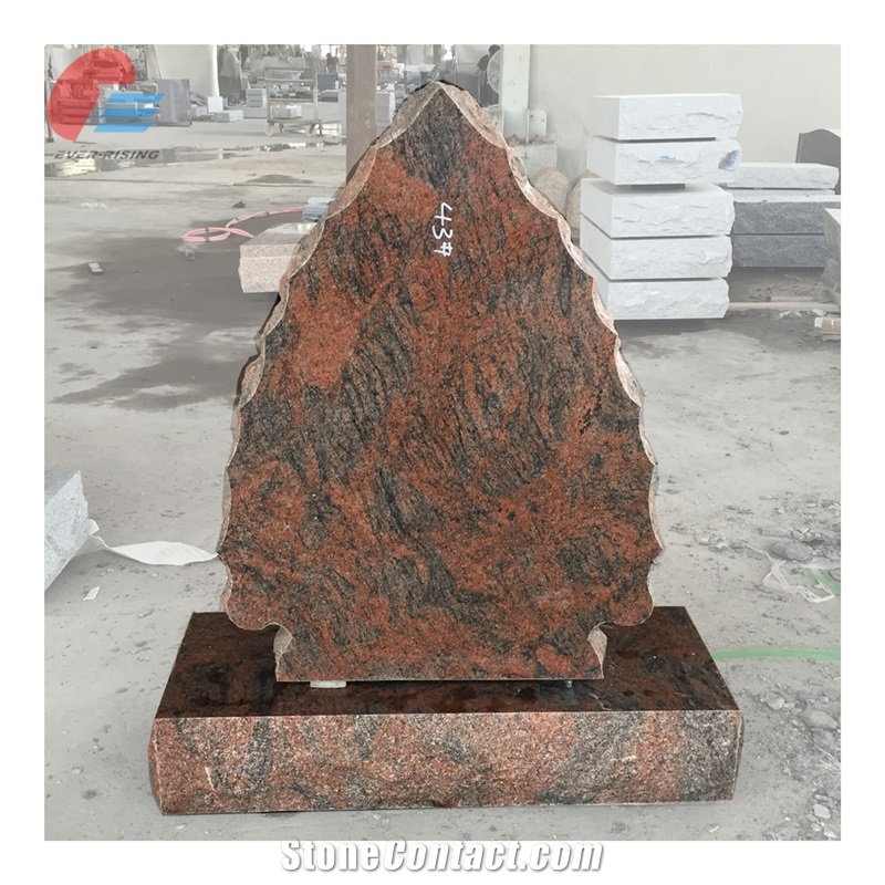 Multicolor Red Granite Arrowhead Monument & Headstone