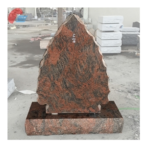 Multicolor Red Granite Arrowhead Monument & Headstone