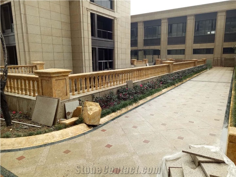 Golden Yellow Marble Fireplace Mantel, Chinese Yellow Marble Fireplace