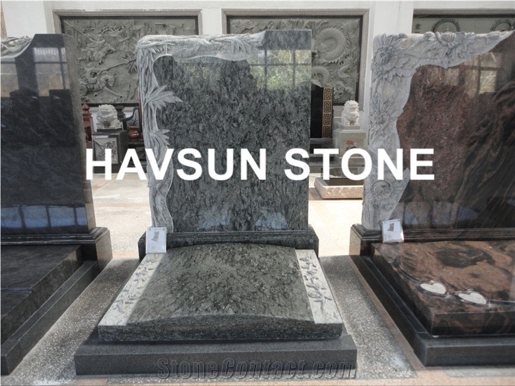 Olive Green Granite Monument/Tombstone/Headstone/Die
