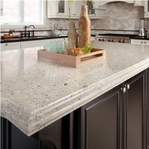 Corian Marble Look Quartz Stone Slab for Engineering Bench Top