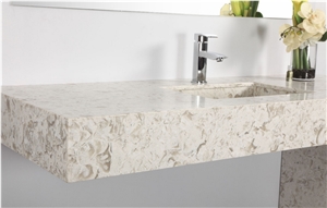 Corian Marble Look Quartz Stone Slab for Engineering Bench Top