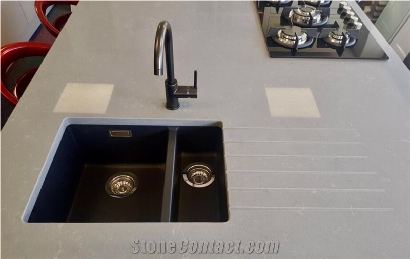 Marble Imitation Quartz Stone Surfaces with Eased Edge
