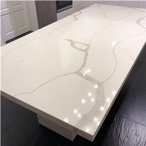 White Veined Quartz Stone Surfaces Resistant to Scratching