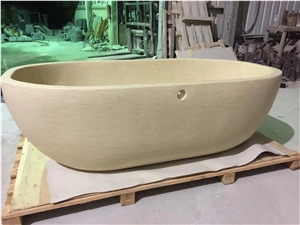 Beige Marble Stone Bathtubs,Hotel Bathtub