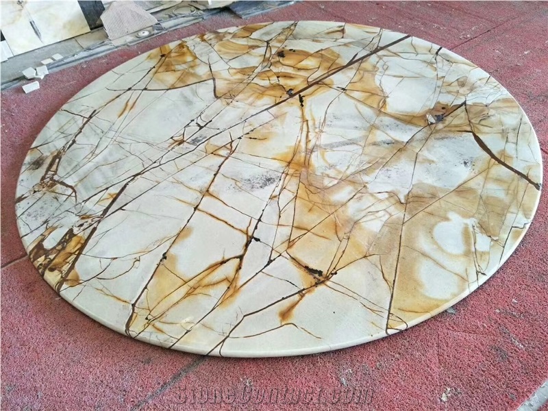Natural Quartzite Stone Table Top,Round Stone Top