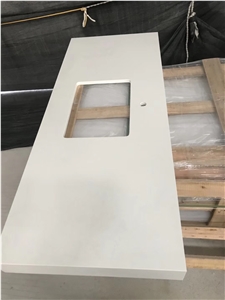 Pure White Quartz Stone Bath Tops,Rectangle Vanity Top