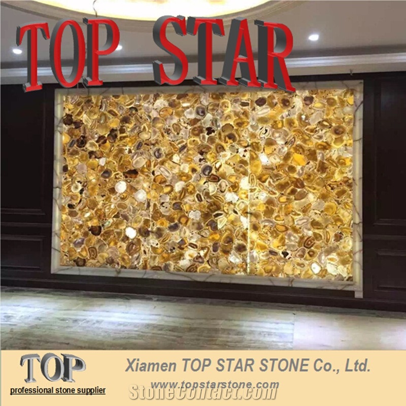 Brown Gold Agate Jade Stone,Light Brown Gemstone Luxury Villa Design