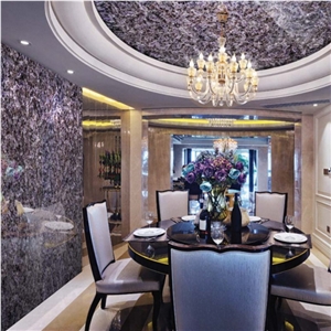Dark Lilac Purple Amethyst Semiprecious Stone Villa Interior Design