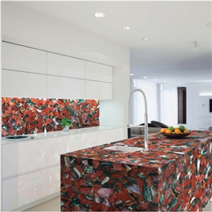 Fancy Red Jasper Stone,Red Agate Stone Kitchen Island Top,Red Gemstone