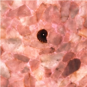 Gold Plated Edge and Bail Slab Stone,Pink Agate Arrowhead Pendant Slab