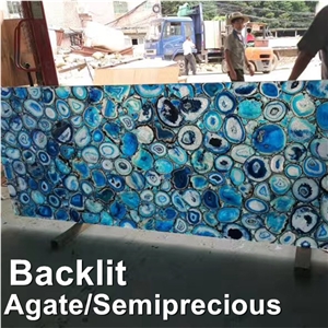 Light Blue Gemstone Tile,Light Blue Agate Semiprecious Stone Wall Tile