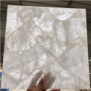 Light Green Quartz Gemstone,Pure White Agate Semiprecious Stone Slab Tile
