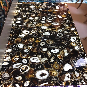 Natural Agate Black Jasper Stone,Black Gemstone Semiprecious Table Top