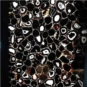 Natural Agate Black Jasper Stone,Black Gemstone Semiprecious Table Top