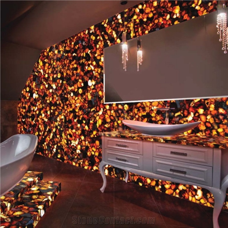 Red Fire Agate Cezanne,Red Gemstone Semiprecious Stone Wall