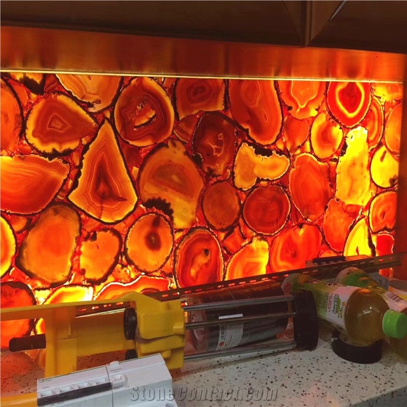 Red Fire Agate Cezanne,Red Gemstone Semiprecious Stone Wall