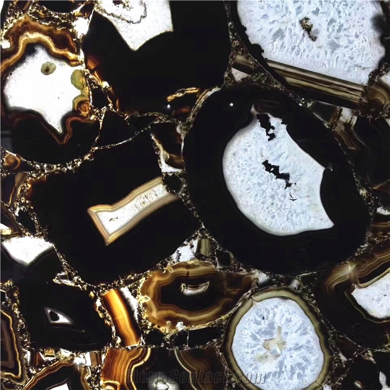 Translucent Black Gemstone,Black Semi Precious Panels,Black Agate Slab